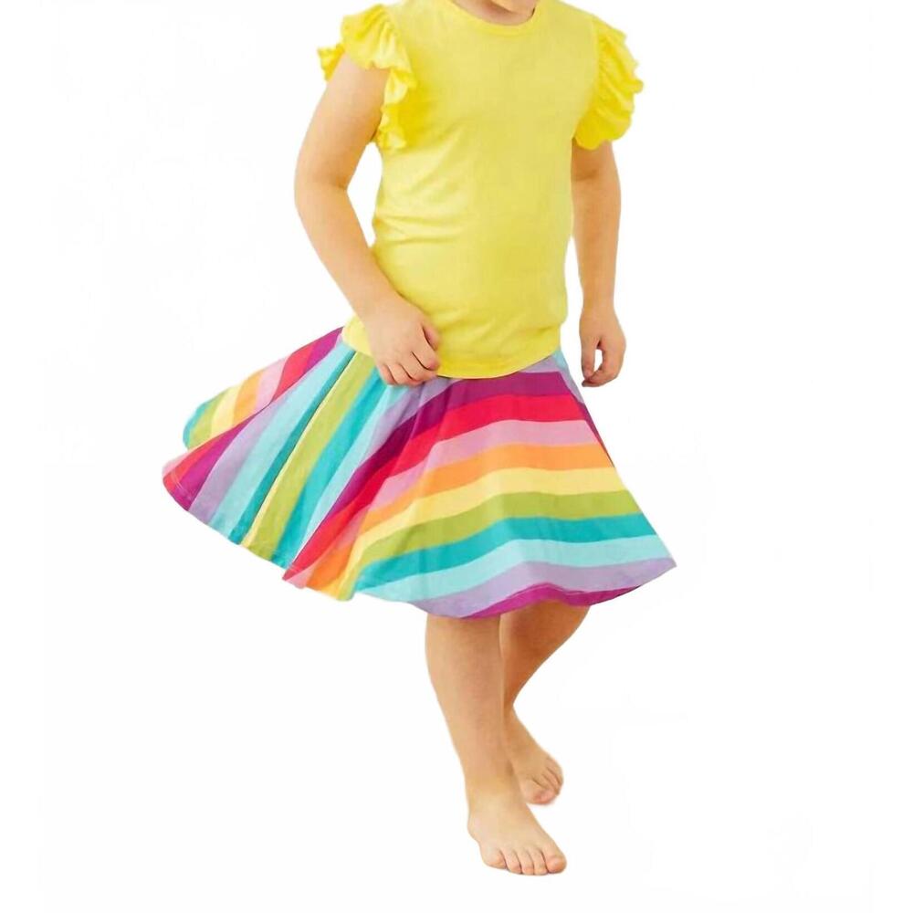 NEW MILA & ROSE girls cheerful stripes skort in multi